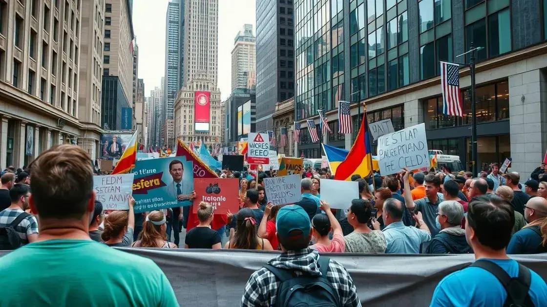 Expected locations and timing of the protests