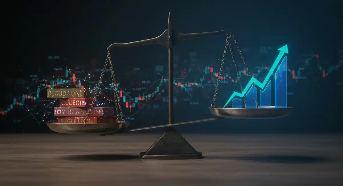 Balance scale representing financial regulations and consumer protection