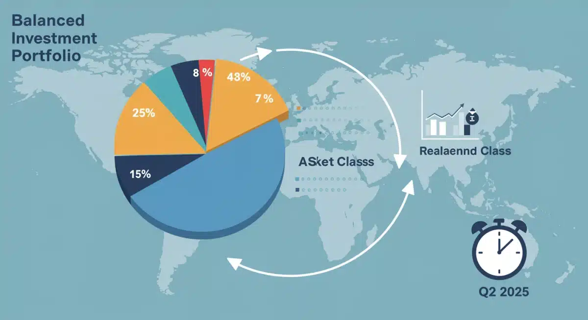 Visual representation of asset allocation and rebalancing within an investment portfolio