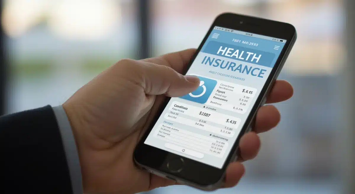 Person comparing health insurance plans on a mobile app