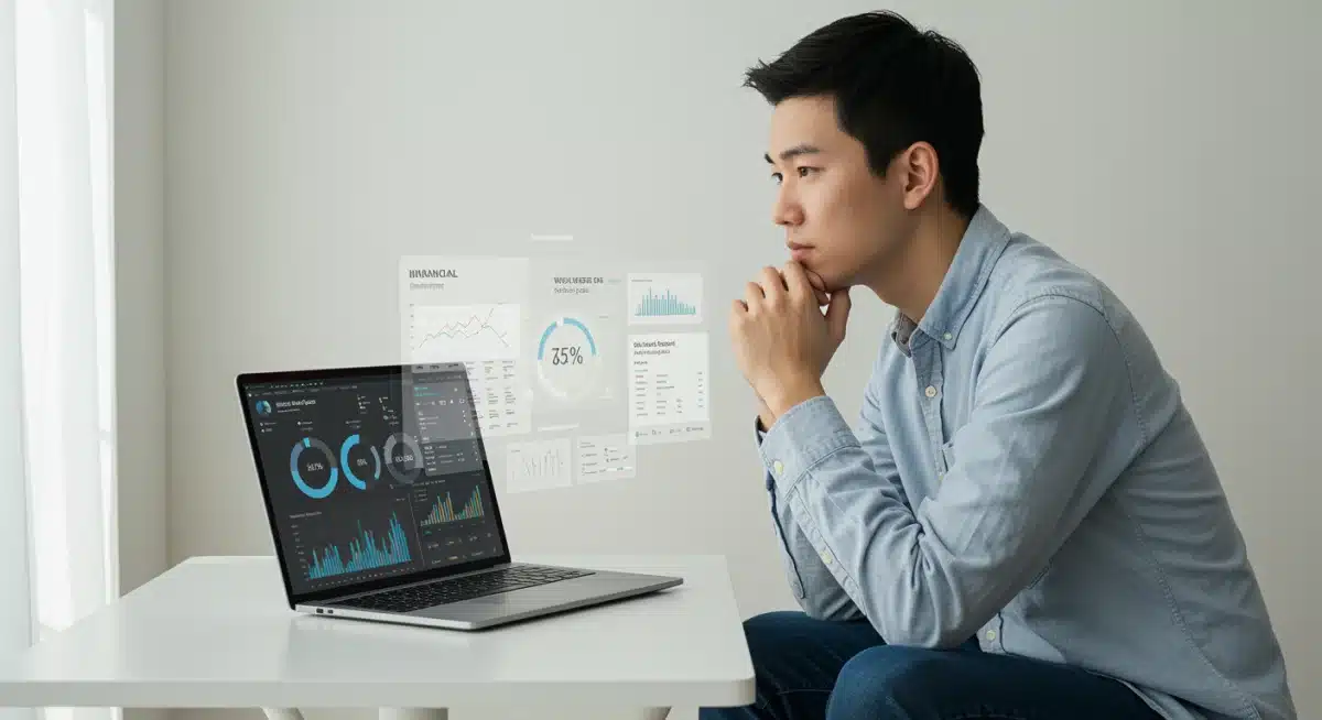 Person reviewing financial wellness program options on a computer