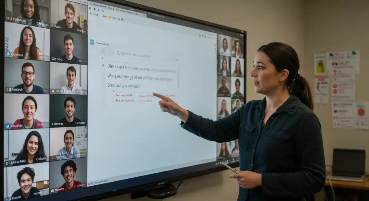 Educator using interactive tools to enhance online learning engagement