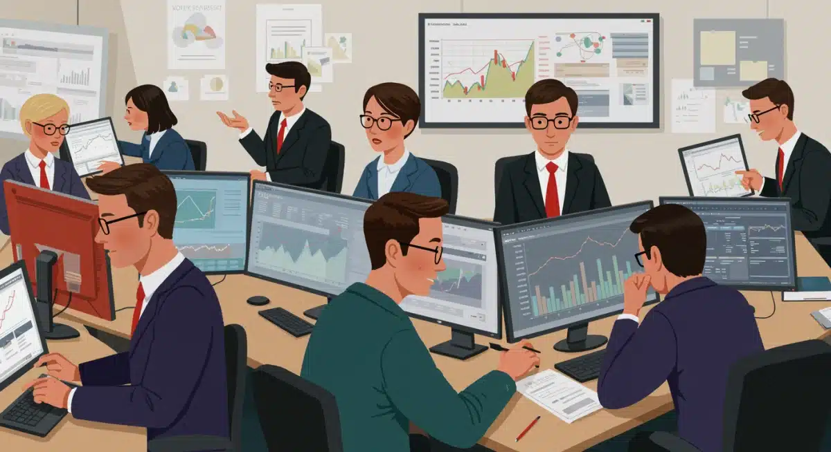 Diverse retail investors reviewing financial data, illustrating the impact of SEC regulatory changes.