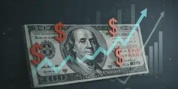 US Treasury bonds with rising yield curves and dollar signs, finance growth chart, 2025 calendar