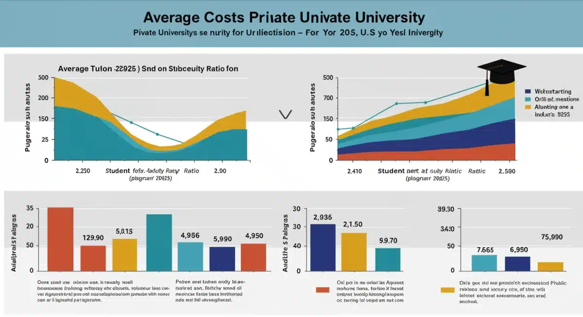 Infographic comparing tuition, student-faculty ratio, and alumni salaries at US universities