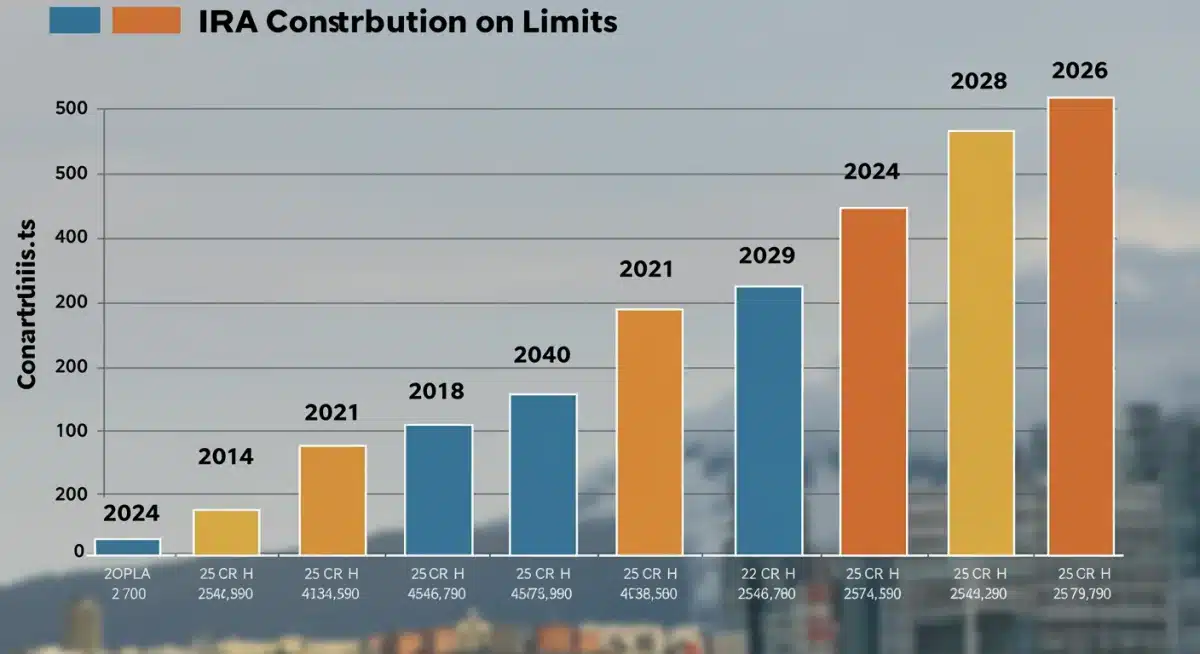 Infographic illustrating the increase in IRA contribution limits from 2024 to 2026