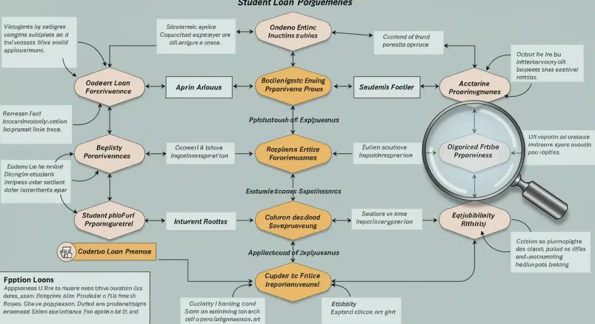 Flowchart detailing the student loan forgiveness application process and eligibility