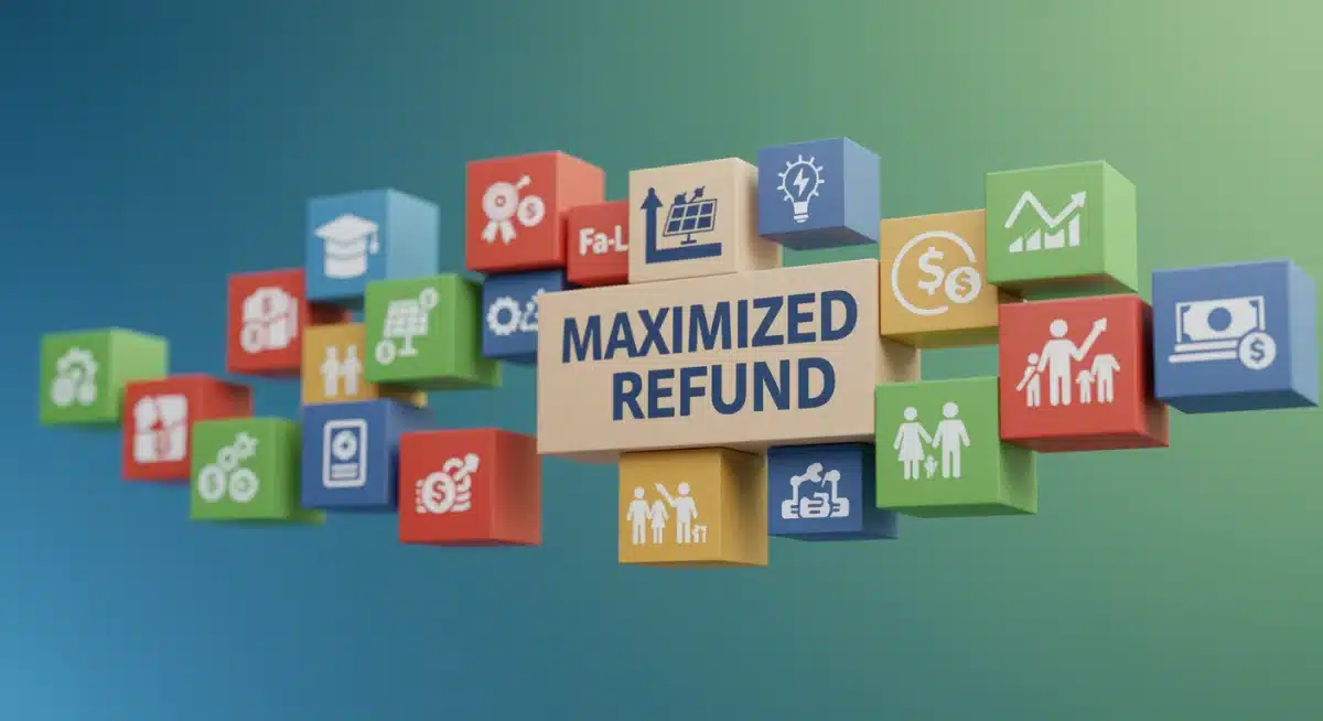 Infographic showing various tax credit categories leading to increased refund