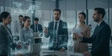 Professionals analyzing holographic education and finance data for career ROI in 2026.