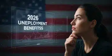 Woman reviewing 2026 unemployment benefit policies on a tablet, looking informed and prepared.