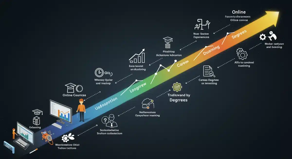 Educational pathways converging into a successful career, illustrating diverse benefit programs.
