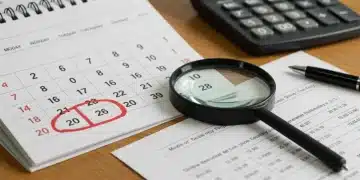 Calendar 2026 with Social Security documents and calculator, representing future financial planning.