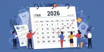 Financial documents and a calendar highlighting 2026, representing upcoming tax code changes and financial planning.