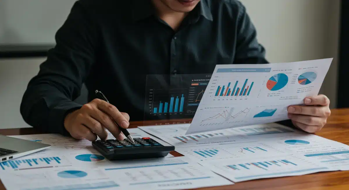 Individual reviewing financial statements, performing in-depth analysis for tax planning.