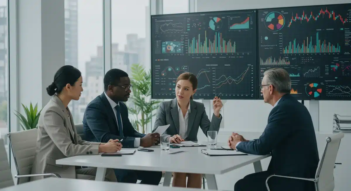 Financial advisor helping clients understand complex tax implications and investment strategies.