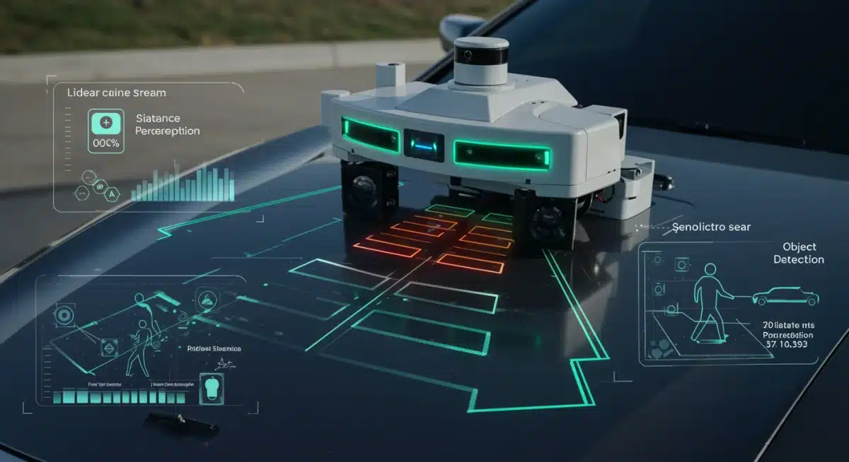 Autonomous vehicle sensor technology close-up