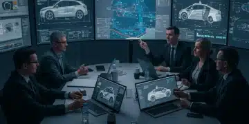Engineers discussing autonomous vehicle regulations