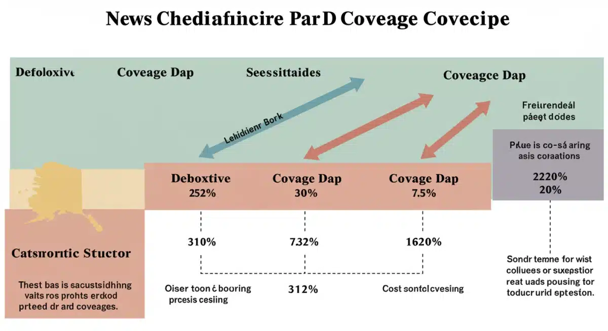 Infographic showing 2026 Medicare Part D coverage phases and cost structure