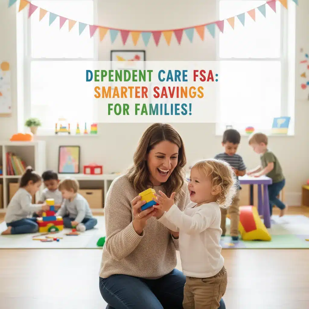 Parent and child in a daycare, representing the advantages of a Dependent Care Flexible Spending Account.
