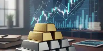 Gold and silver bars with financial charts representing 2026 price forecasts for US investors.