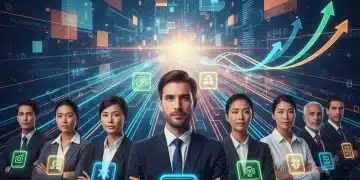 Professionals engaging with digital micro-credentials, symbolizing enhanced career mobility and future readiness.