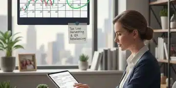 Financial advisor reviewing tax-loss harvesting strategies for 2026 on a tablet