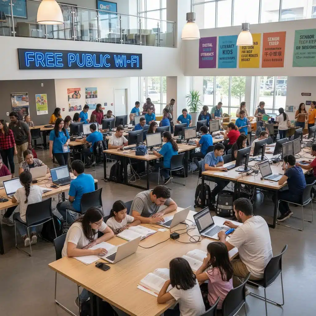 Community center offering free internet and device access to students and families