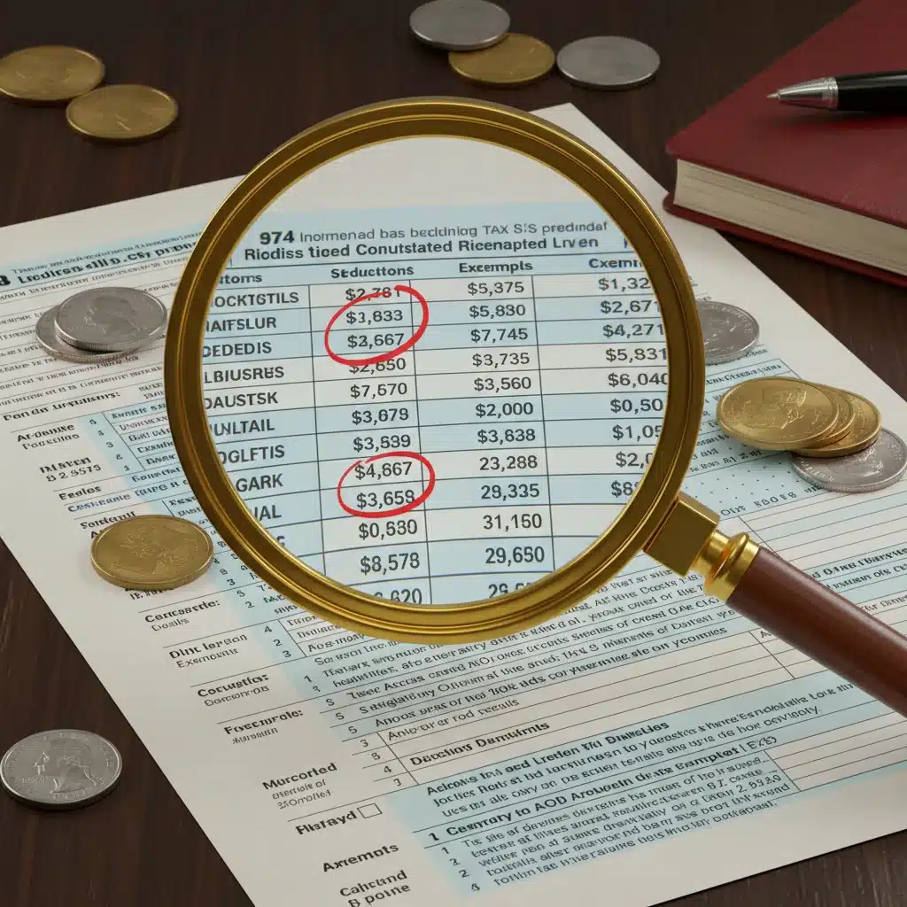 Magnifying glass examining tax document for HSA benefits