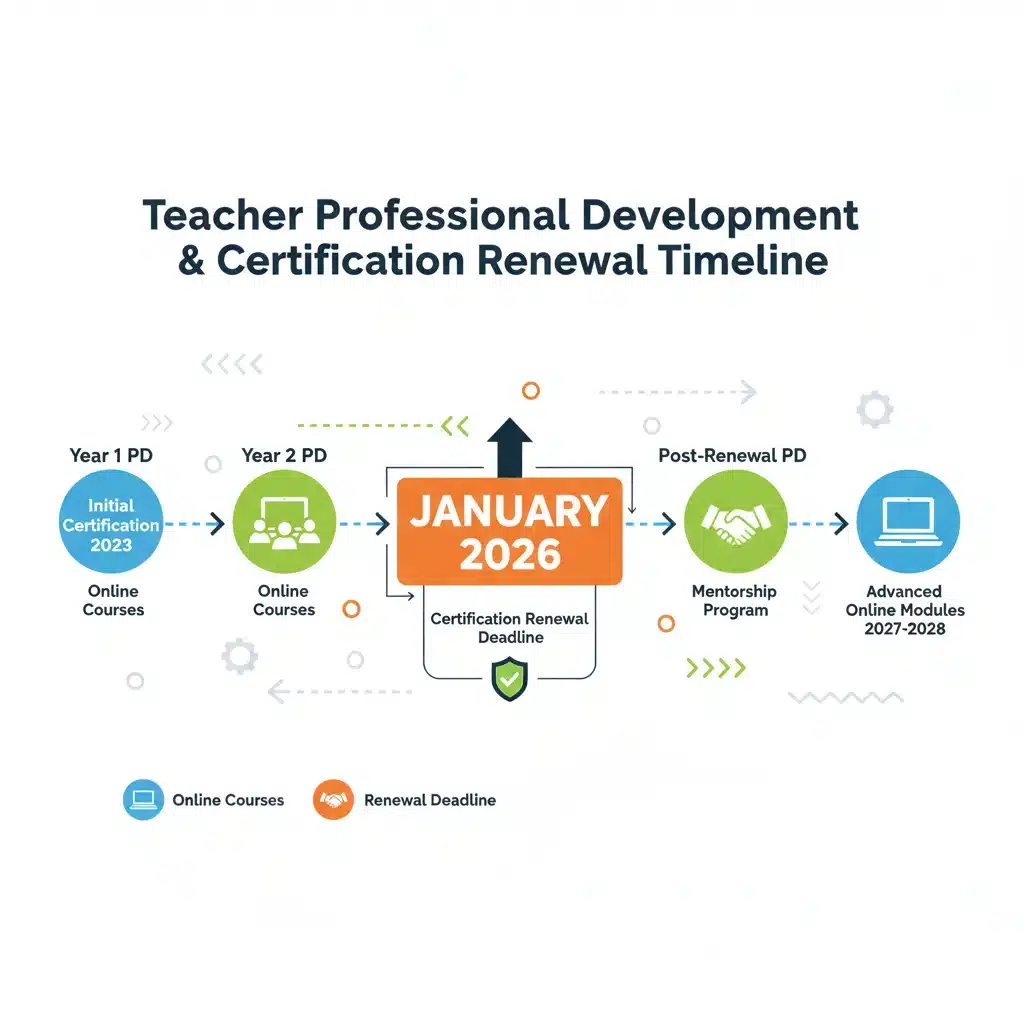 Timeline for professional development and certification renewal