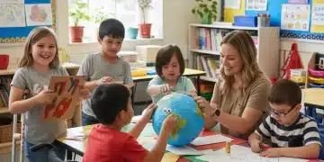 Diverse students engaged in collaborative learning, inclusive classroom setting