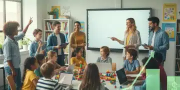 Students and teachers benefiting from education grants in a modern classroom.