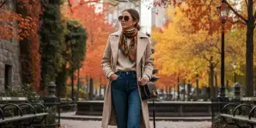 Winter Warmth, Summer Style: Your 2026 Guide to All-Season Dressing with 6 Key Items Woman in layered all-season outfit in park