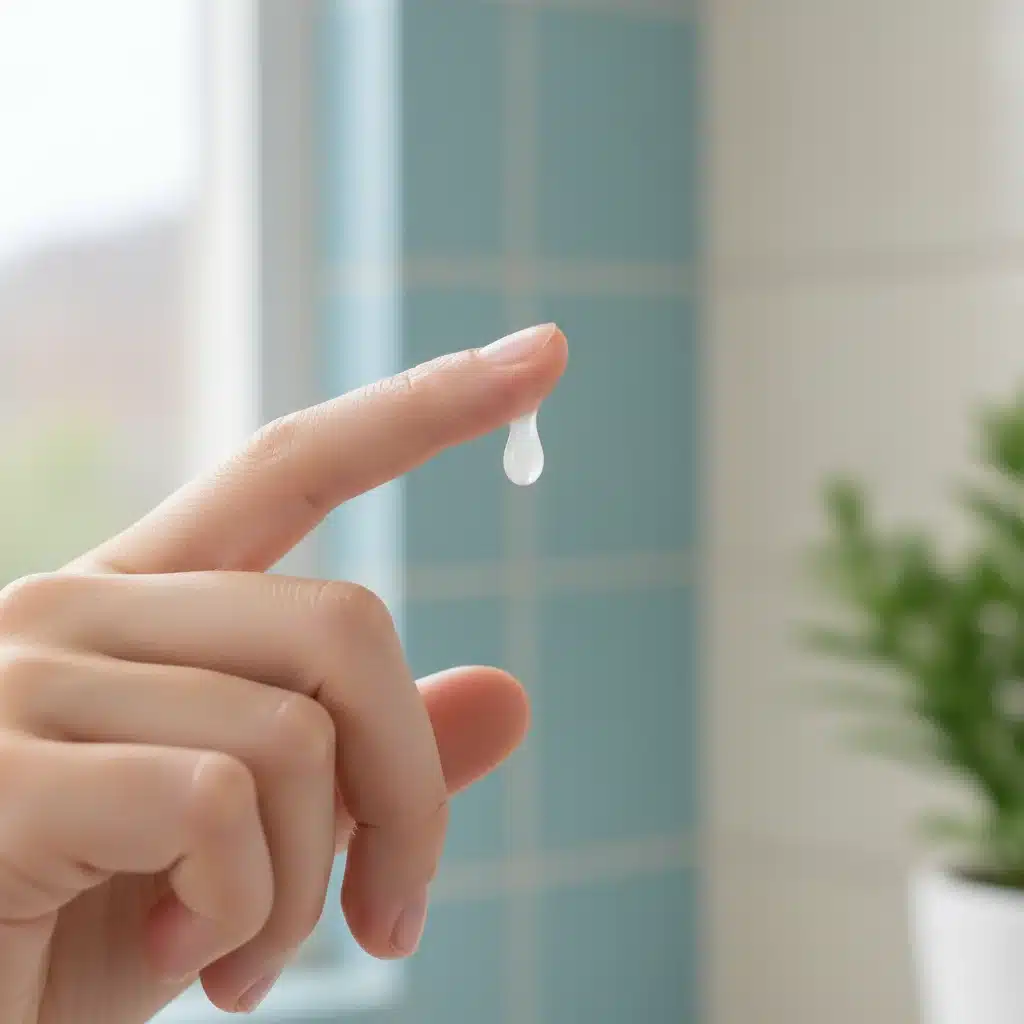 Hand applying skin brightening serum to cheek for even skin tone.