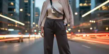 Athleisure Trends 2026: Redefining Comfort and Style Woman in modern athleisure wear, blending comfort and style in an urban environment.