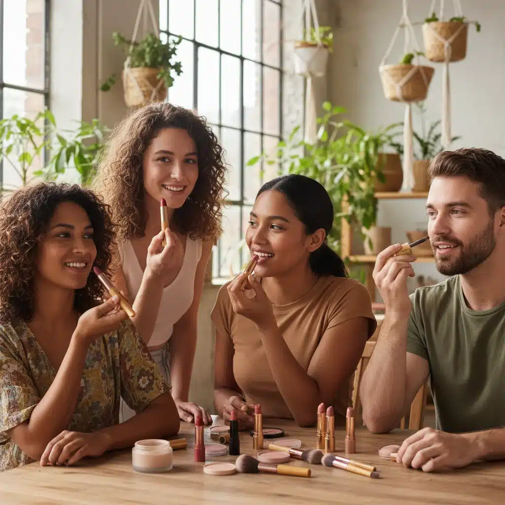 People using sustainable and ethical makeup products