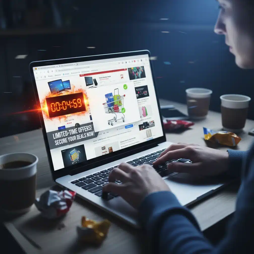 Quick online checkout process for flash sales during Black Friday in July