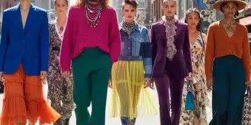 Diverse models in gender-fluid fashion, urban setting, 2026 trends