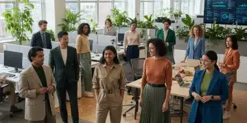 Workwear Reimagined: 5 Professional Fashion Trends for the Modern Workplace in 2026 Professionals in modern, stylish workwear in a contemporary office setting.