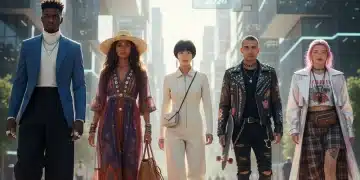 Diverse individuals confidently showcasing their redefined personal styles in an urban setting for 2026.