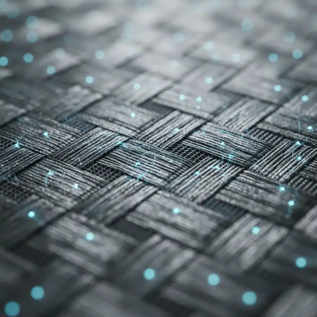 Close-up of smart fabric with integrated sensors