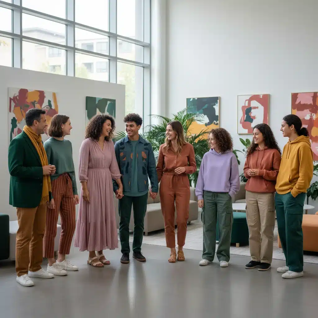 Diverse group showcasing 2026 trending colors in everyday wear