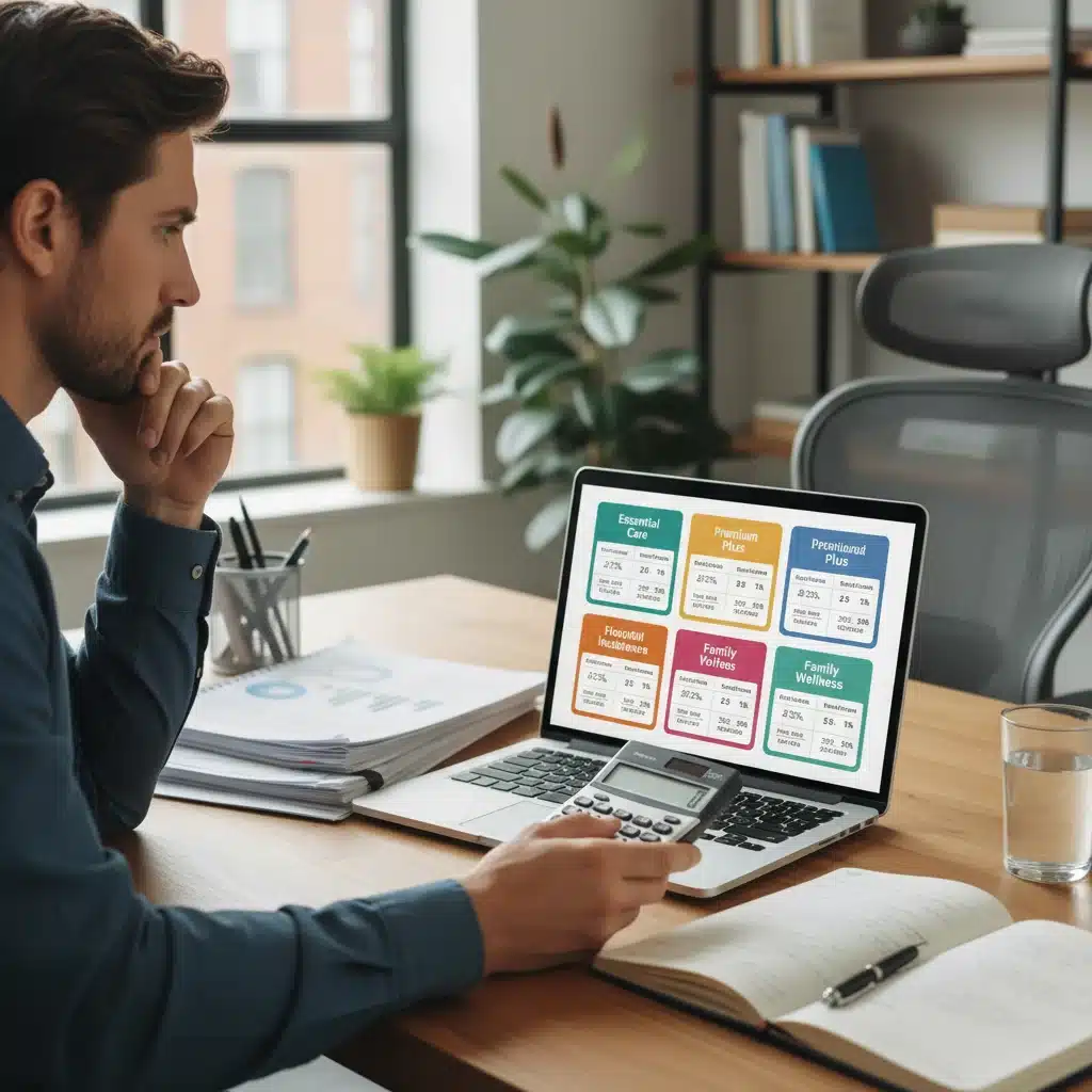 Person comparing health insurance plans on a laptop to save money